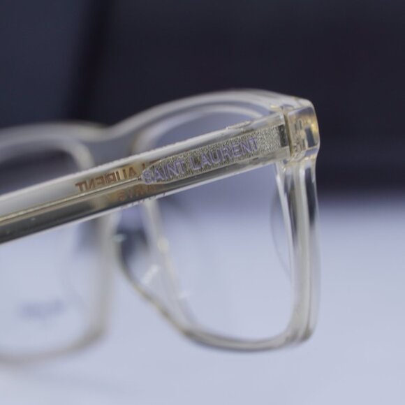 Saint Laurent SL483 006 Rectangle Eyeglasses 58mm – Transparent Yellow - Picture 6 of 11